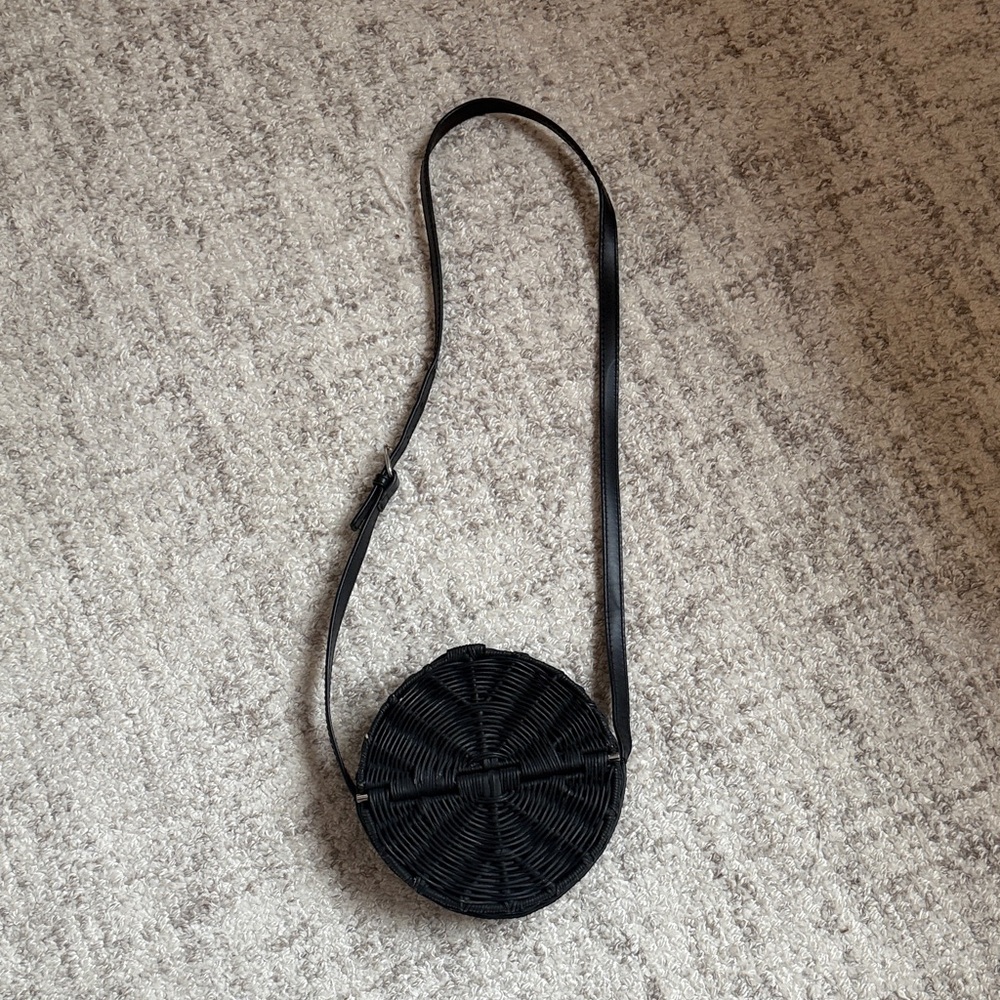 Black Woven Crossbody Bag